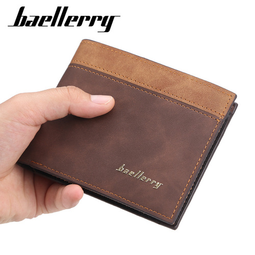 baellerry men's short Korean style wallet with multiple card slots creative leather small wallet youth fashion coin purse