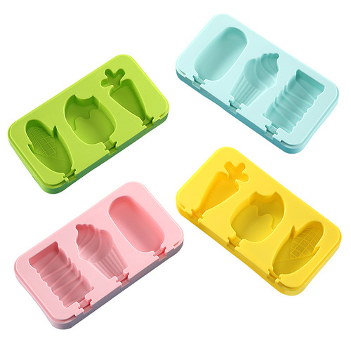 Manufacturer direct supply self-made DIY ice cream molds cartoon-shaped ice cream molds food-grade silicone popsicle molds