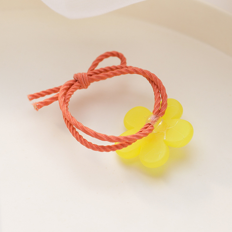 Korean Hair Scrunchies Simple And Lovely Five-color Petal Hair Circle Tie Hair Rope Ball Head Adult Hair Circle Wholesale Nihaojewelry display picture 10