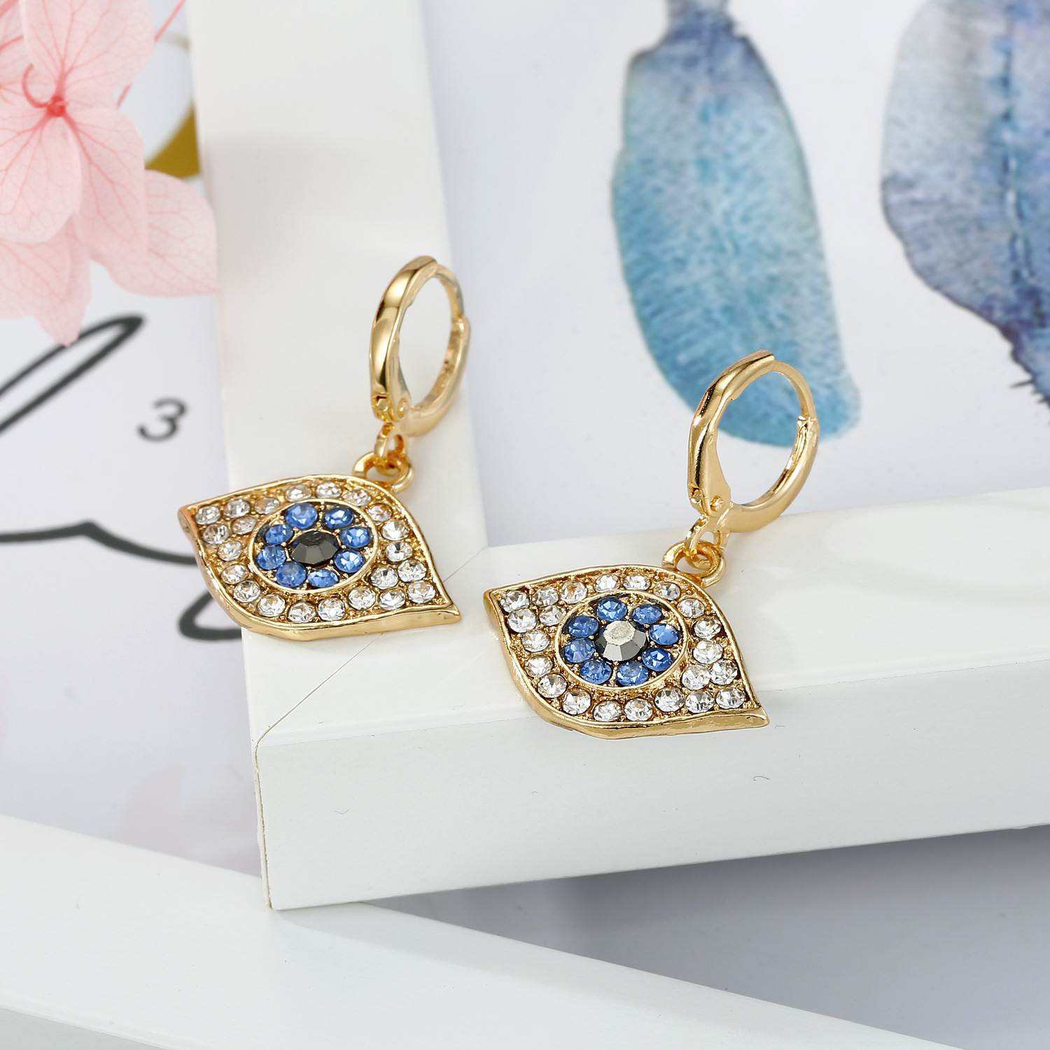 Fashion Jewelry Small Diamond Devil's Eye Earrings Turkish Earrings Alloy Earrings Earrings display picture 4