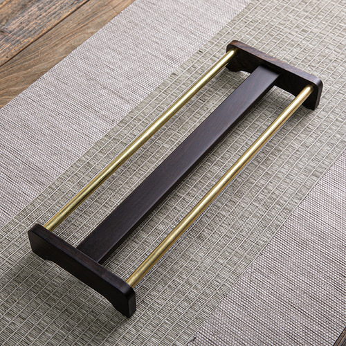 New ebony copper wood tea cup holder tea ceremony cup storage rack cup drying rack tea coaster coaster tea set accessories