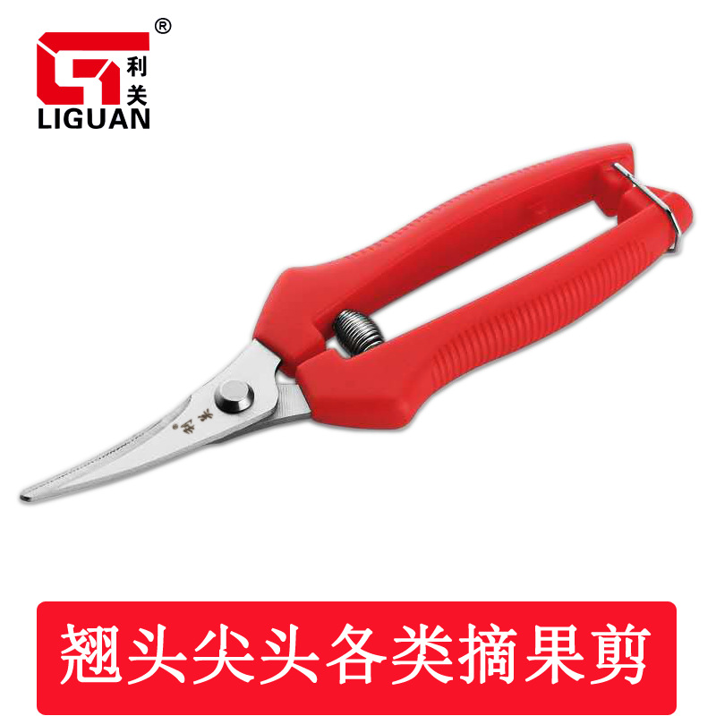 批发不锈钢摘果剪刀采摘火龙果葡萄水果剪刀园艺花卉修枝工具利关