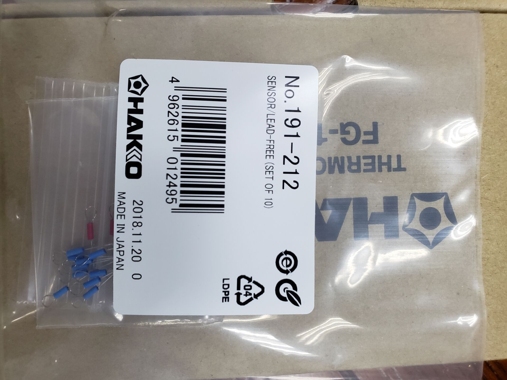 日本白光HAKKO温度传感器191-212感温线FG-100B三角传感线热电偶