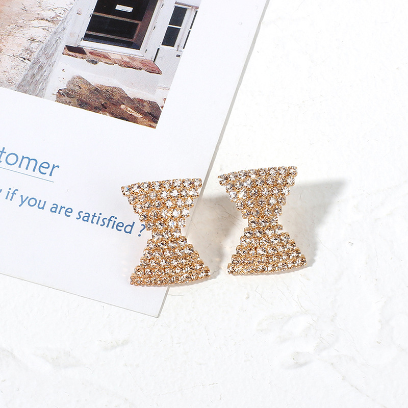7g Weight Earrings Classification Housewarming, Anniversary, Business, Wedding, Travel, Birthday, Festival Occasion Geometric Pattern Women'S Gender Fashion Style Hot-selling Love-shaped Rhinestone Fashion Simple Geometric Earrings For Women Wholesale Nihaojewelry 9