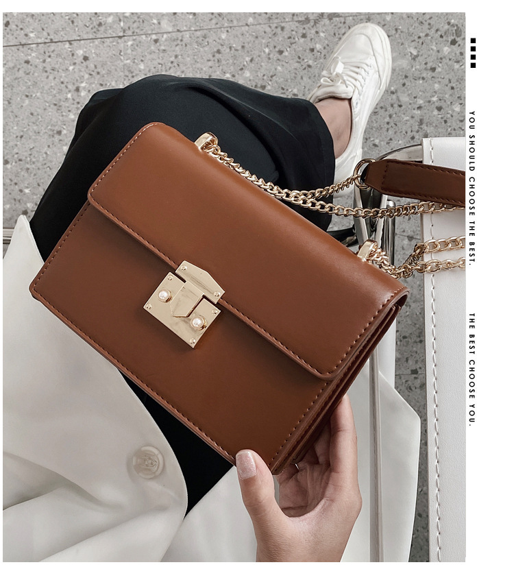 Casual All-match New Trendy Fashion Chain Shoulder Messenger Texture Small Square Bag display picture 27