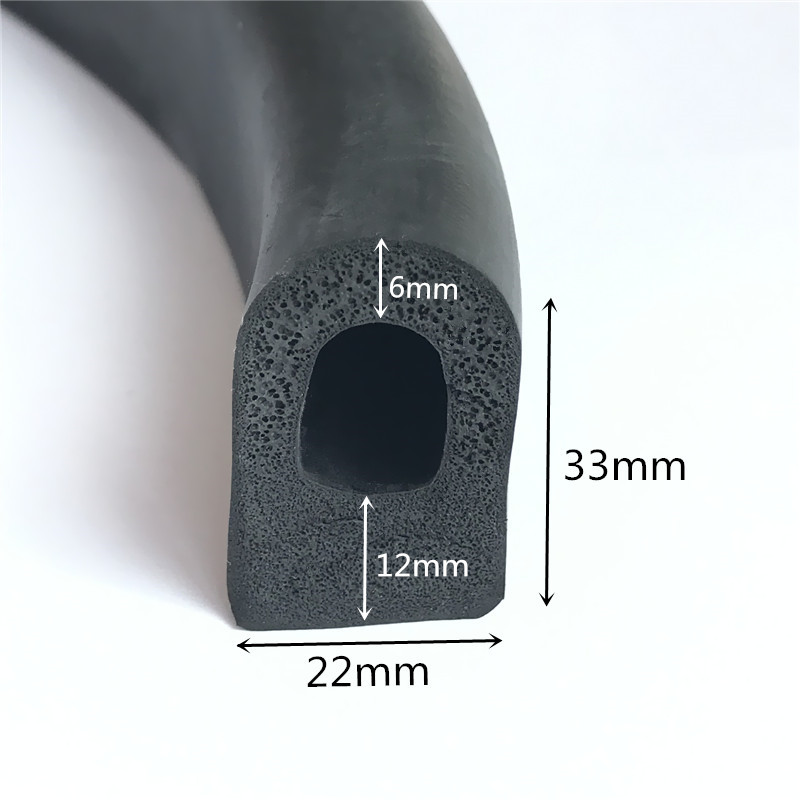 1616空心半圆密封条D型发泡密封条自粘空心D防撞条机电柜箱密封