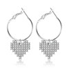 Long universal earrings heart-shaped heart shaped from pearl, simple and elegant design, diamond encrusted