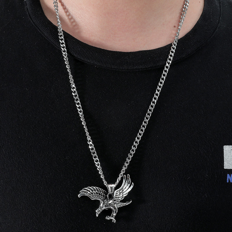 Wholesale Jewelry Retro Dapeng Spreading Wings Eagle Necklace Nihaojewelry display picture 5