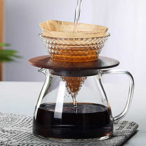 High borosilicate glass hand brewed coffee pot cloud pot filter cup filter sharing pot home coffee pot can be printed with logo