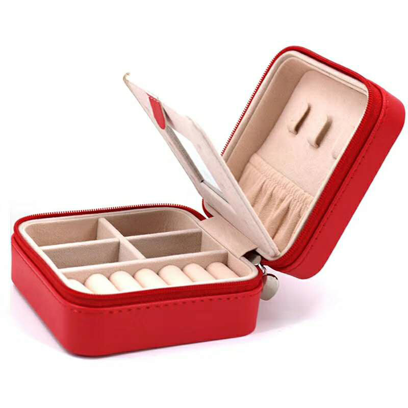 简约便携式首饰收纳盒  旅行珠宝拉链包  可订制logo