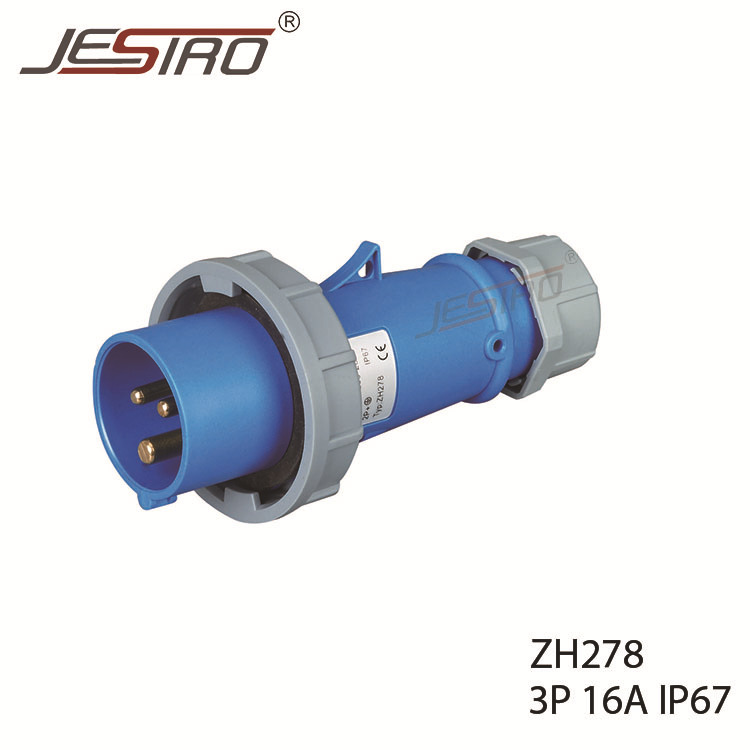 ZH278 中穗 工业插头插座 IP67 3P 16A  第三代防水 移动连接器