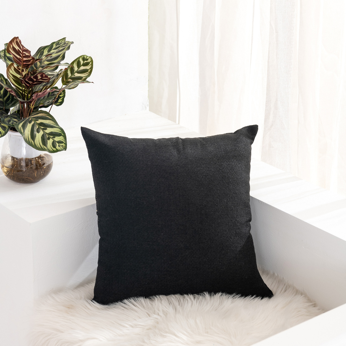 Fodera per cuscino quadrata in tinta unita, tessili per la casa e prodotti per la casa, con federa_voghion.com