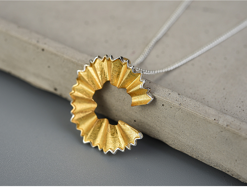 Daily Occasion 925 Sterling Silver Plating Geometric Pendant Necklace