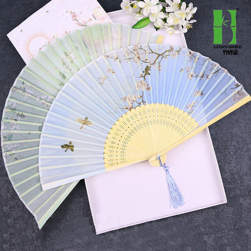 Chinese Fan Chinese Hanfu hand Fan Inch women fan dancing national folding fan portable folding small fan bamboo craft fan