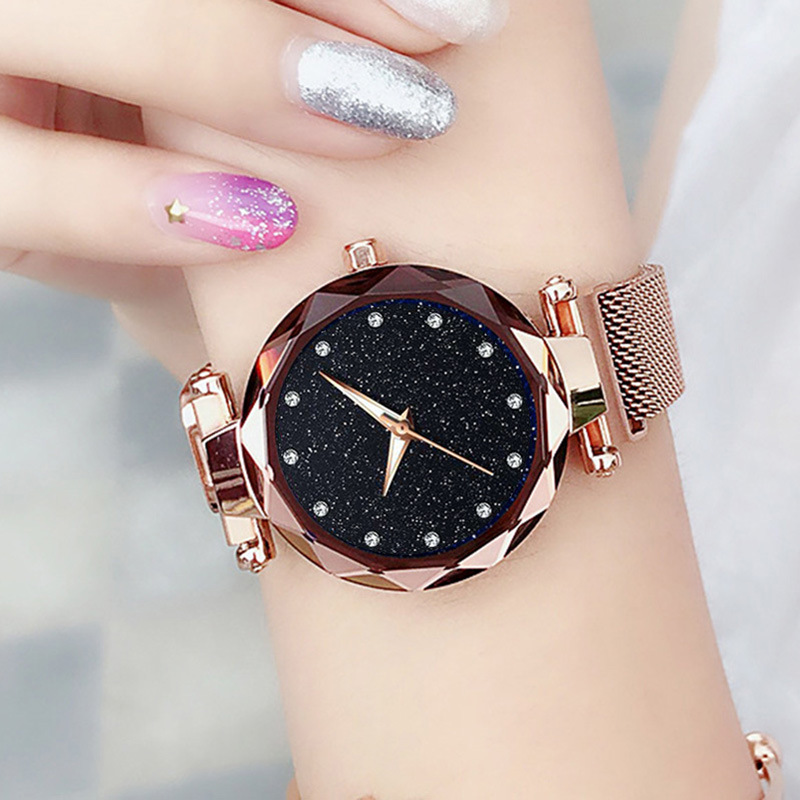 Fashion Starry Sky Surface Magnet With Quartz Ladies Bracelet Watch   Rhinestone Watch Wholesale Nihaojewelry display picture 2