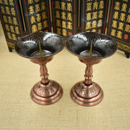 Manufacturer wholesale alloy lotus candlestick ornaments a pair of candle holders candle cups offering supplies metal candlesticks retro