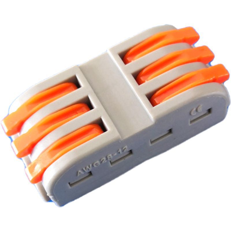 SPL-3快速接线端子台三进三出自锁阻燃接线端子按压式对接端子