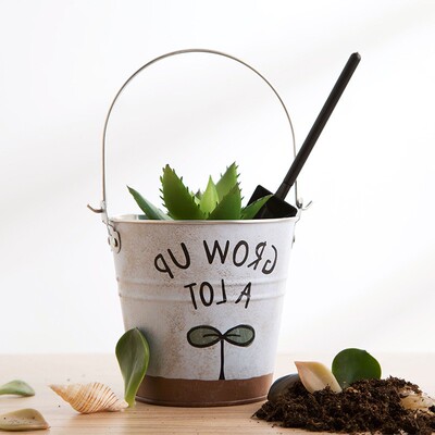 日本铁皮小桶花桶家居装饰花盆 新品铁桶迷你铁桶桌面垃圾桶