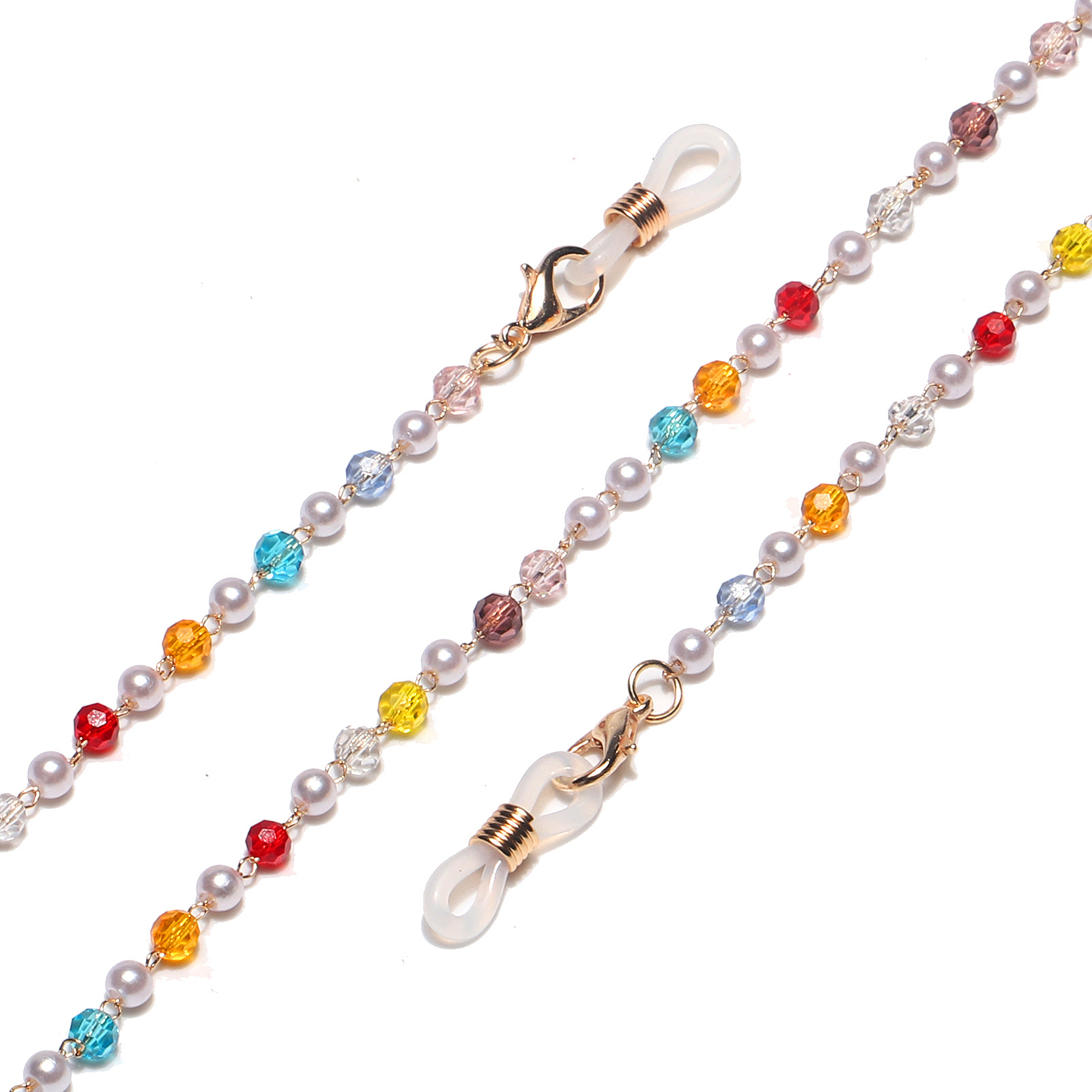 Colorful Crystal Clip Beads Glasses Chain display picture 5