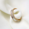 Japanese universal golden small design ring stainless steel, light luxury style, micro incrustation, pink gold, does not fade