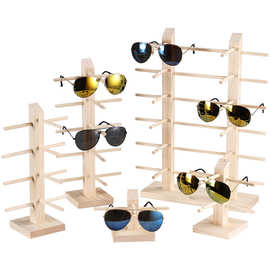 原木眼镜展示架实木太阳镜店面装饰陈列收纳架子 眼镜架