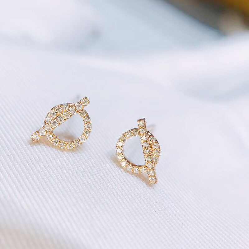 1 Paire Style Simple Rond Incruster Blanc Cuivre Zircon Boucles D'oreilles display picture 5