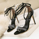 218-7 European and American summer fashion fine with cross bind with high heels and sexy nightclub rhinestone sandals for women's shoes