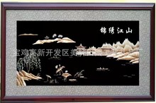 风景麦杆画创意麦秆画送老人祝寿餐厅送礼客厅麦秸画办公室壁画