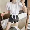 Denim shorts summer 2020 new pattern Paige Self cultivation Show thin Rhinestone chain Flash tassels Wide leg pants