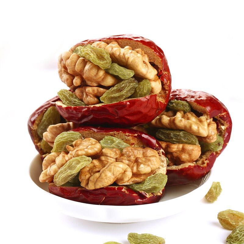 新疆红枣夹核桃仁夹葡萄干 红枣夹葡萄干500g美脑枣夹心枣 枣核桃