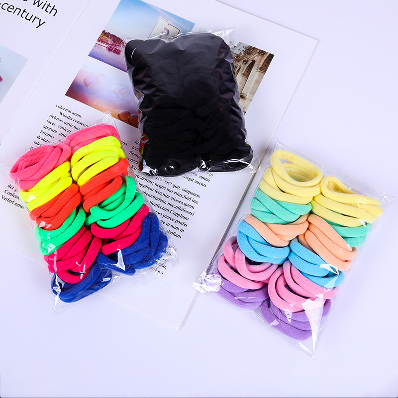 Children without seamless towel ring hair rope candy color head rope base stretch black adult hair ring manufacturers wholesale
