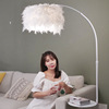 LED tea table Floor lamp Marble base a living room Study Sofa belt Shelf Fishing Lights Feather Bedside lamp