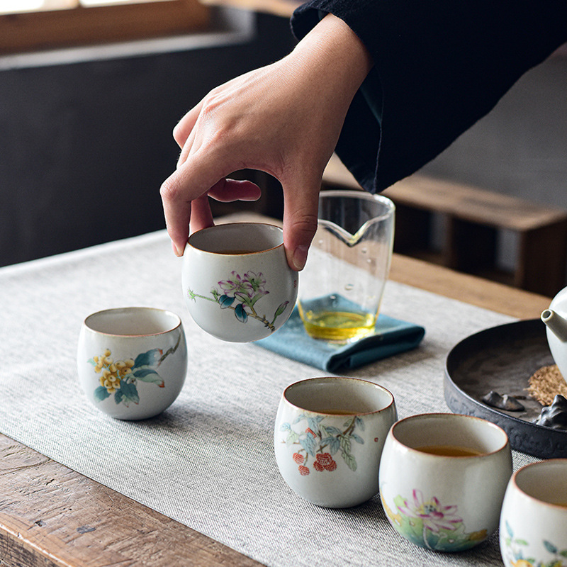 Azul y blanco Ru horno taza de té taza maestra taza de té Kung Fu taza de té de cerámica juego de té taza personal grande taza individual té