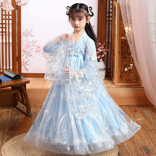 Children Chinese Hanfu fairy dress girl Gu Chaoxian full chest Ru skirt snow Qiyuan elegant Fairy Princess Dress Tang Dynasty