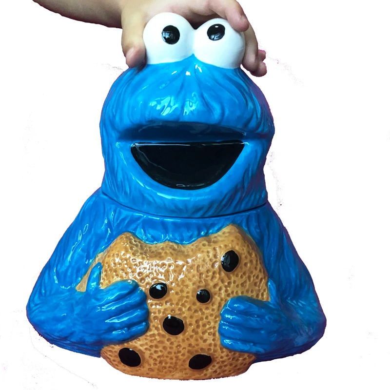 Sesame Street cartoon three -dimensional ceramic candy biscuits jar
