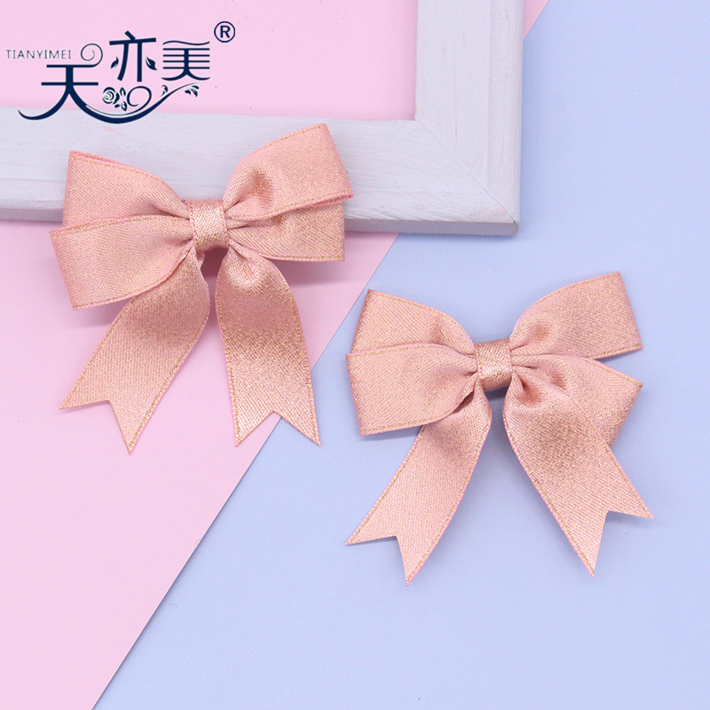 Cinta de regalo arco 5 puntos cinta de trama dorada caja cosmética decoración arco hecho a mano