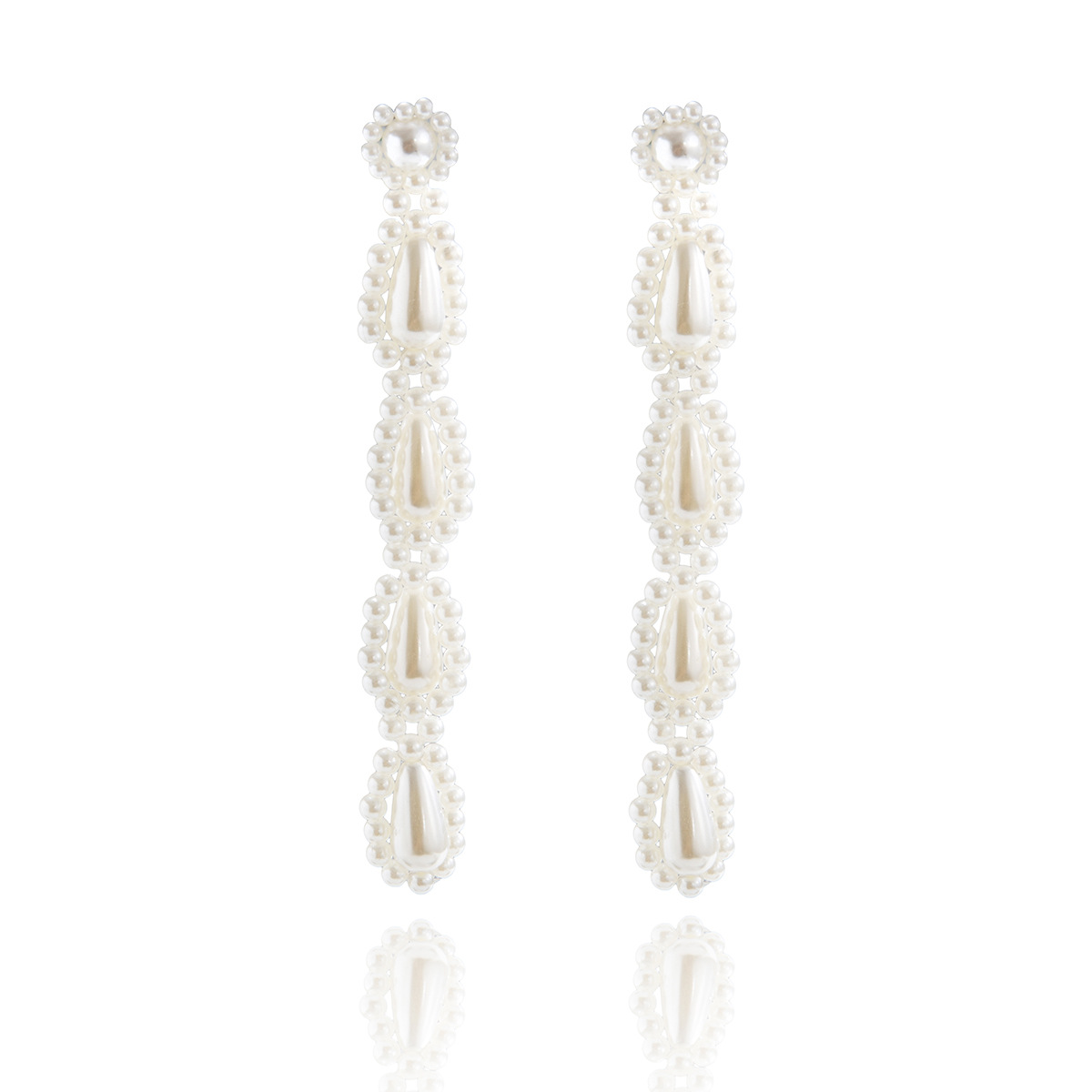 Creative Fashion Pearl Long Pendant Simple Retro Earrings display picture 5