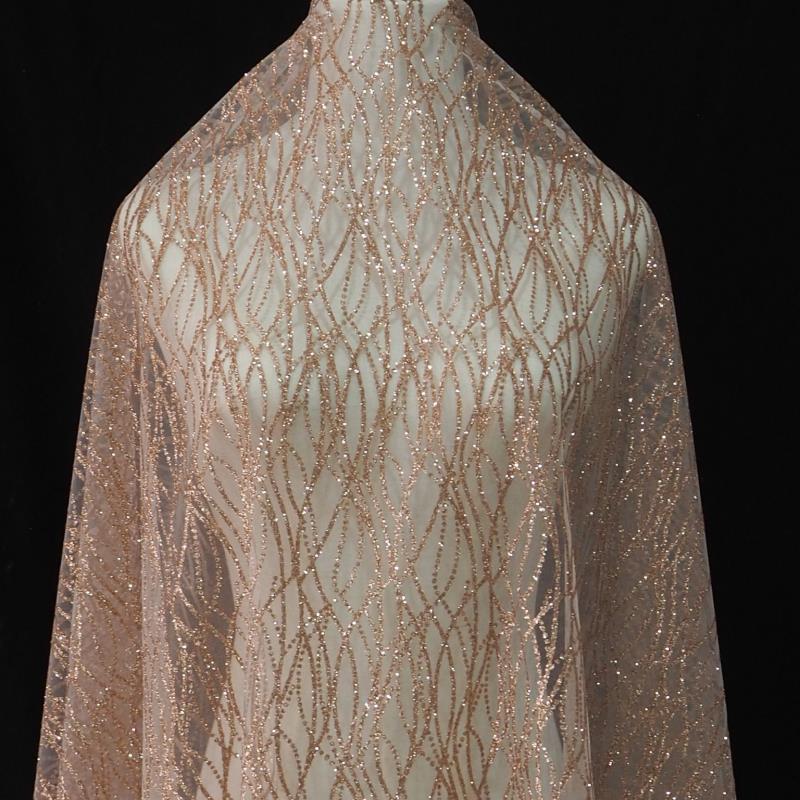 Fabricantes de suministro de posicionamiento oro y plata polvo de sequilla tela de moda vestido de boda tela de mujer