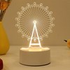 Creative acrylic night light, touch switch key, LED table lamp for bed, 3D, Birthday gift