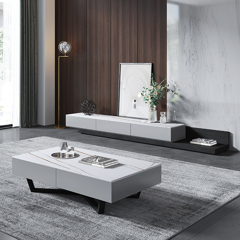 Northern Europe Rock plate tea table a living room household Small apartment Modern minimalist Coffee table TV cabinet combination
