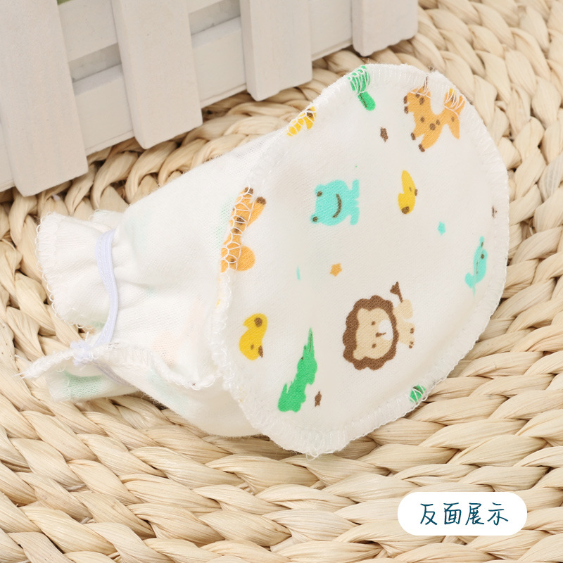 婴幼儿脚套纯棉卡通印花护脚脚套夏天0-3月脚套薄款6个月宝宝脚套