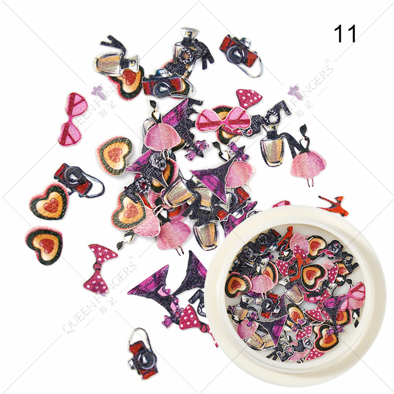 Princesa accesorios de uñas ins estilo color mezclado Año Nuevo Día de San Valentín flor Rosa parche de uñas pieza de pulpa de madera