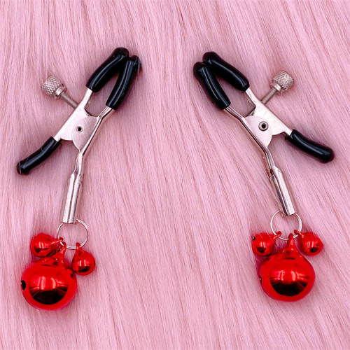 Wholesale bell-shaped nipple clamps, cute bell-shaped jewelry, female breast toys, seductive bedroom alternative sex products, passionate