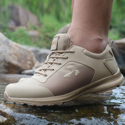 廠家批發軍工戶外跑步鞋男低幫超輕透氣沙色訓練運動鞋戰術軍鞋