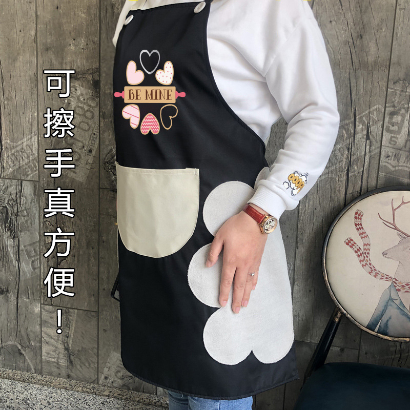 Delantal de moda de estilo coreano cocina linda de las mujeres ropa de trabajo de cocina borrable a mano Smock cintura sin mangas anti-aceite hogar