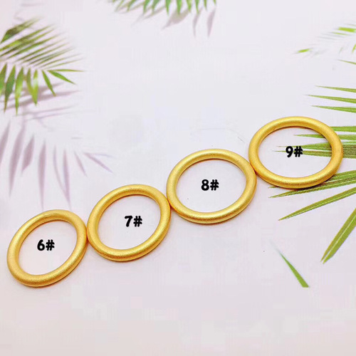 Hottest Trend Red, Gold, and Silver Three-Generation Sand Gold Ring for Women, Three-in-One Polished Simple Band Ring, Couple's Matching Rings, Index Finger, Wholesale