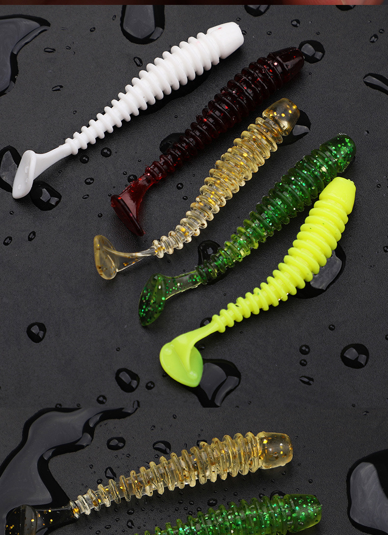 Shallow diving Paddle Tail Lures 10 Colors Soft Plastic Baits Bass Trout Saltwater Sea Fishing Lure