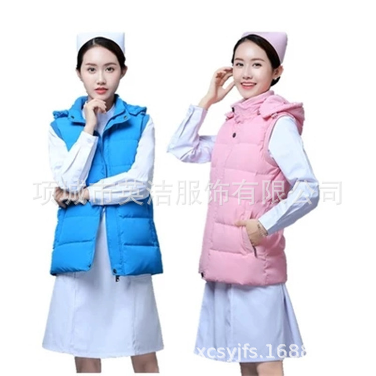 Wholesale Medical Public Hygiene Cotton Clothes Nurse Cotton Clothes Vest Physician Clothes Mid-length Silk Cotton Jacket 120 First Aid Jacket