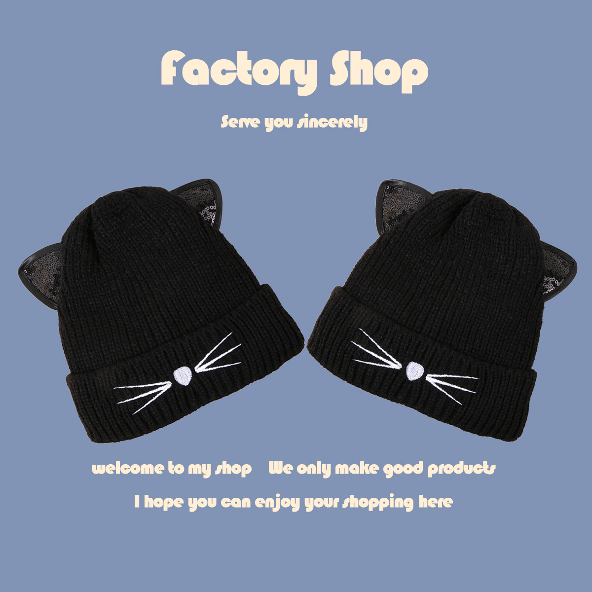 fashion wild cute cat knitted hat   NSTQ15870