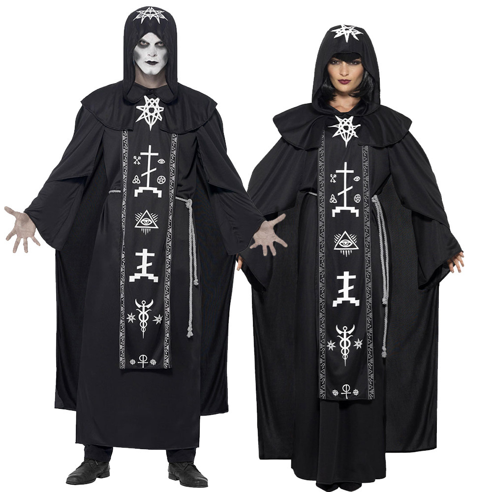 2022新款万圣节服装cosplay情侣巫师长袍服装 魔法师 吸血鬼装扮